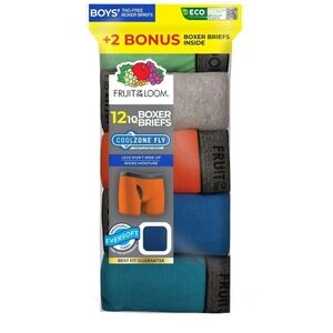 Fruit of the Loom boys eversoft CoolZone boxer briefs, 12 pack, M (10-12)